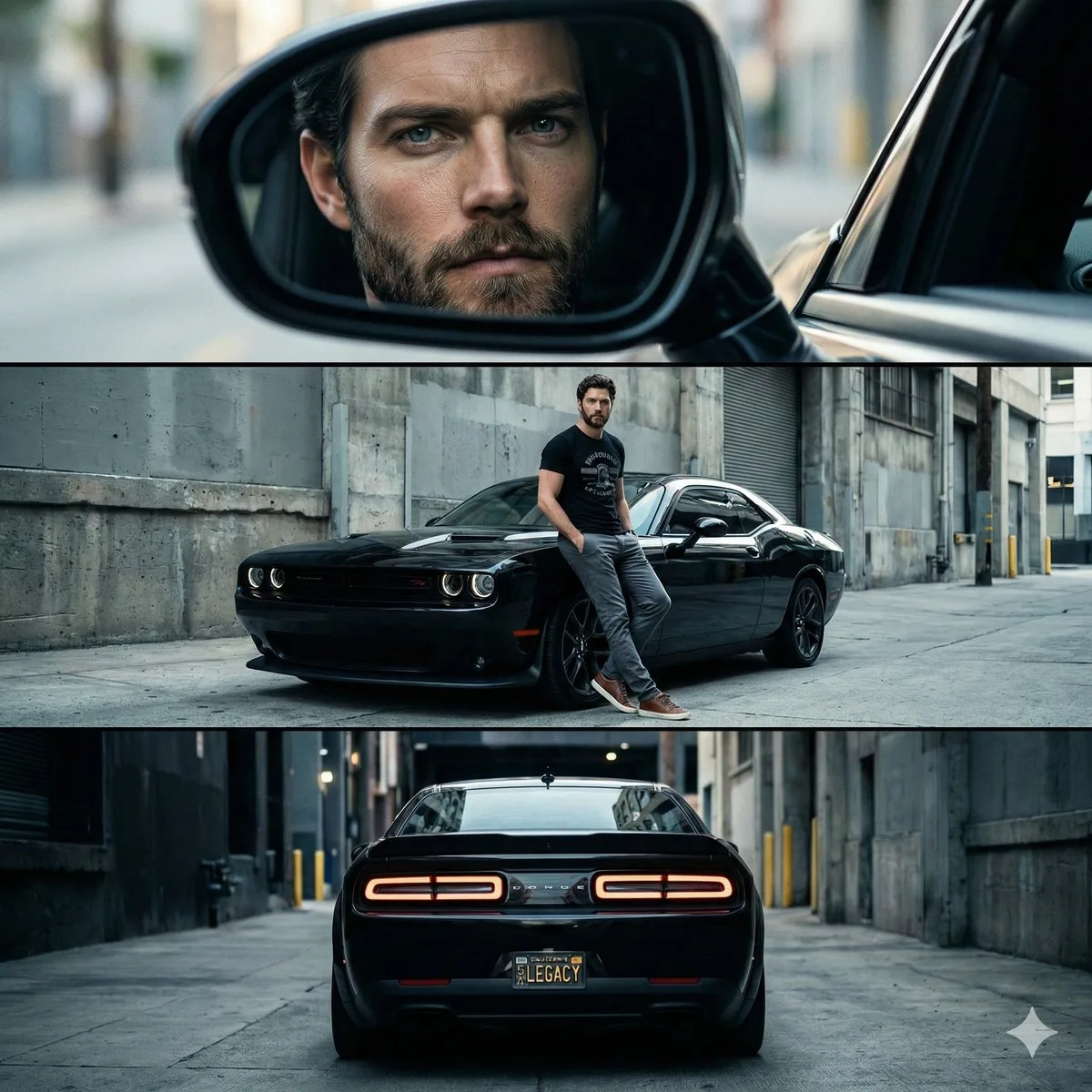 YouTube Thumbnail - Cinematic Automotive Triptych Portrait Prompt