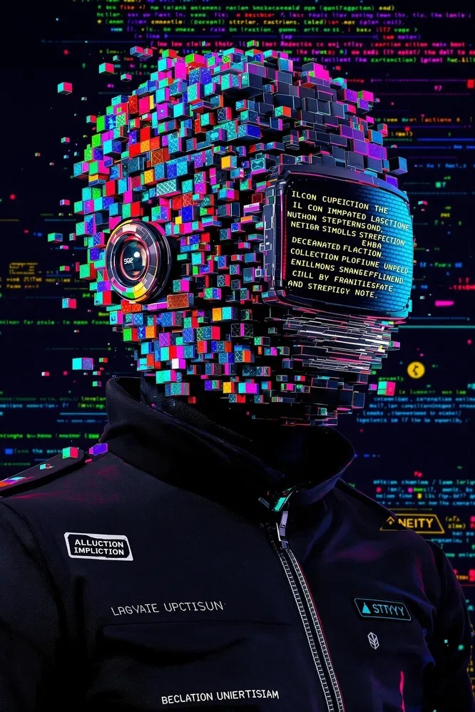 Blocky 8bit Voxel Style Humanoid With A Glitch