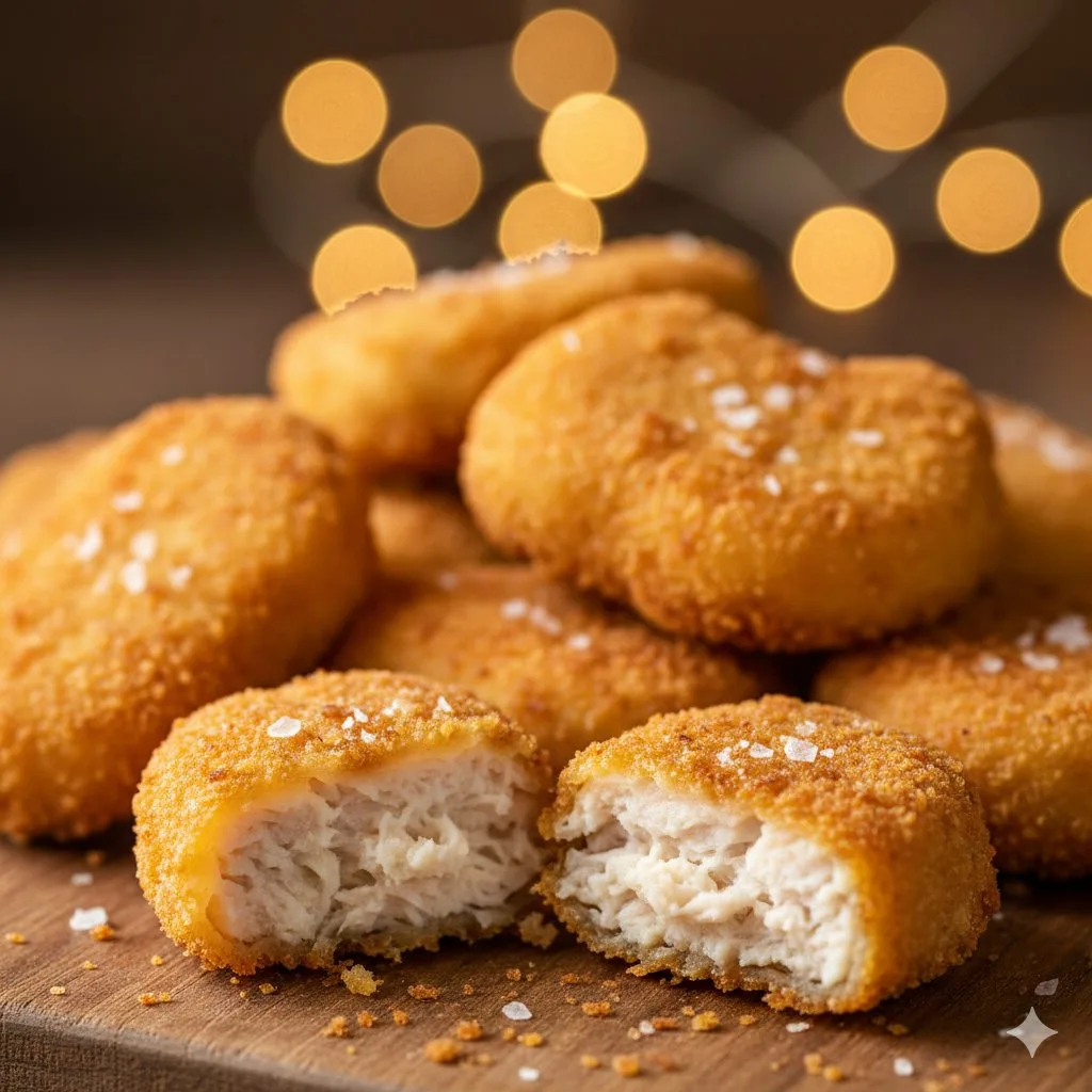 YouTube Thumbnail - Cinematic Close-Up of Crispy Chicken Nuggets