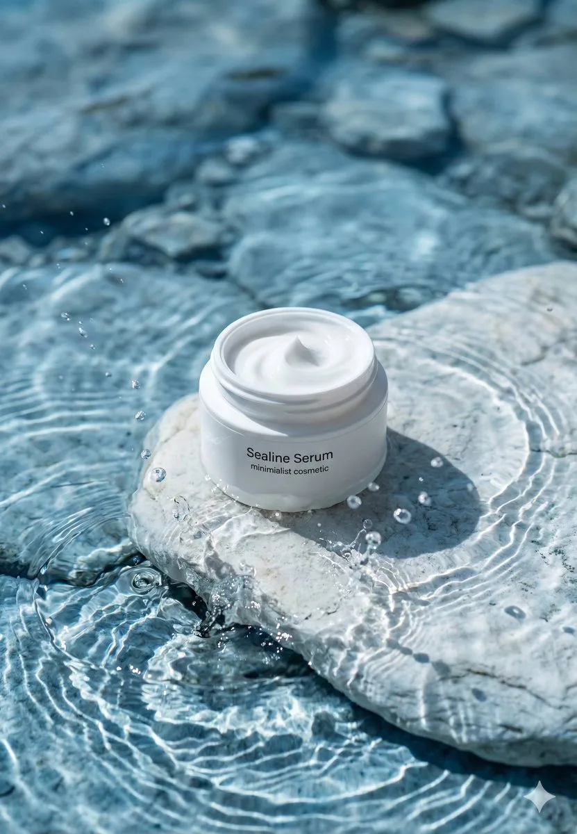 E-commerce Main Image - Luxury Skincare Product Macro Shot in Water