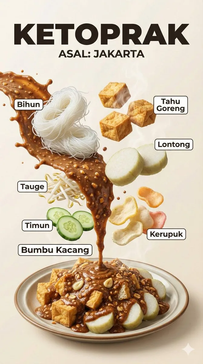 Infographic / Edu Visual - Hyper-Realistic Indonesian Food Infographic Poster