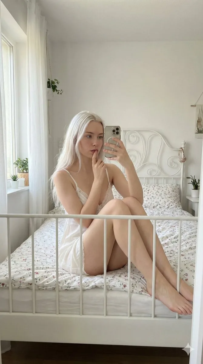 Profile / Avatar - Intimate Mirror Selfie in Soft Bedroom Light