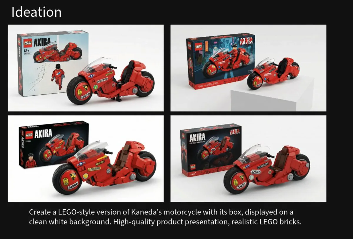 Game Asset - LEGO Kaneda's Motorcycle Product Shot Prompt