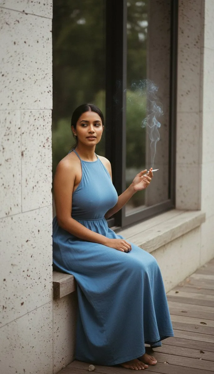 Social Media Post - Ultra Photoreal Editorial Portrait of a Woman with Cigarette