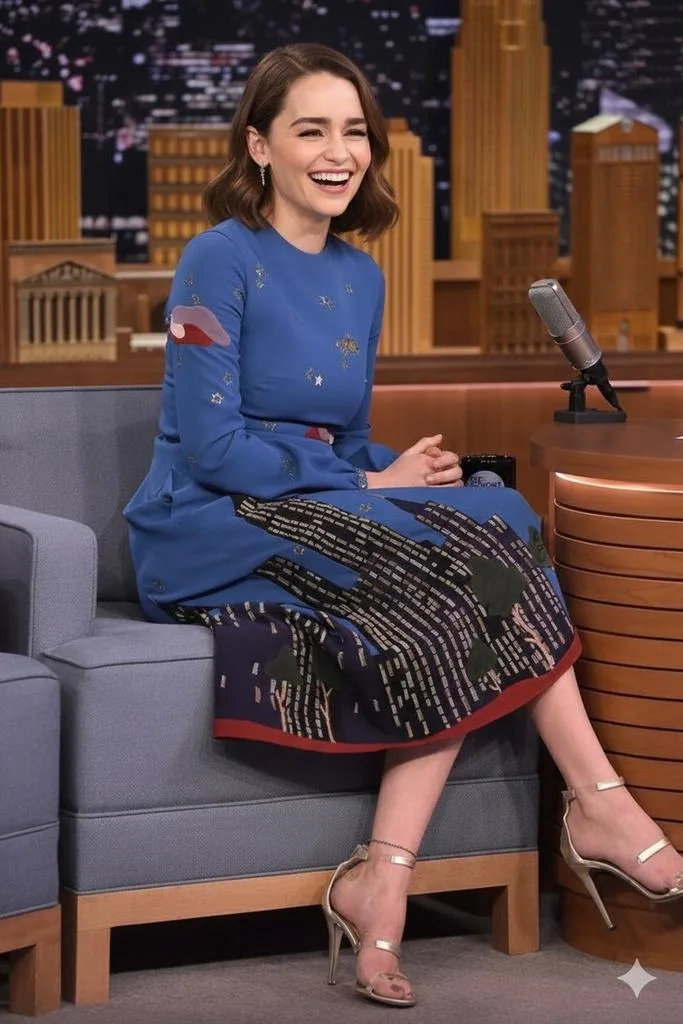 YouTube Thumbnail - Cinematic Talk Show Portrait (Emilia Clarke Inspired)