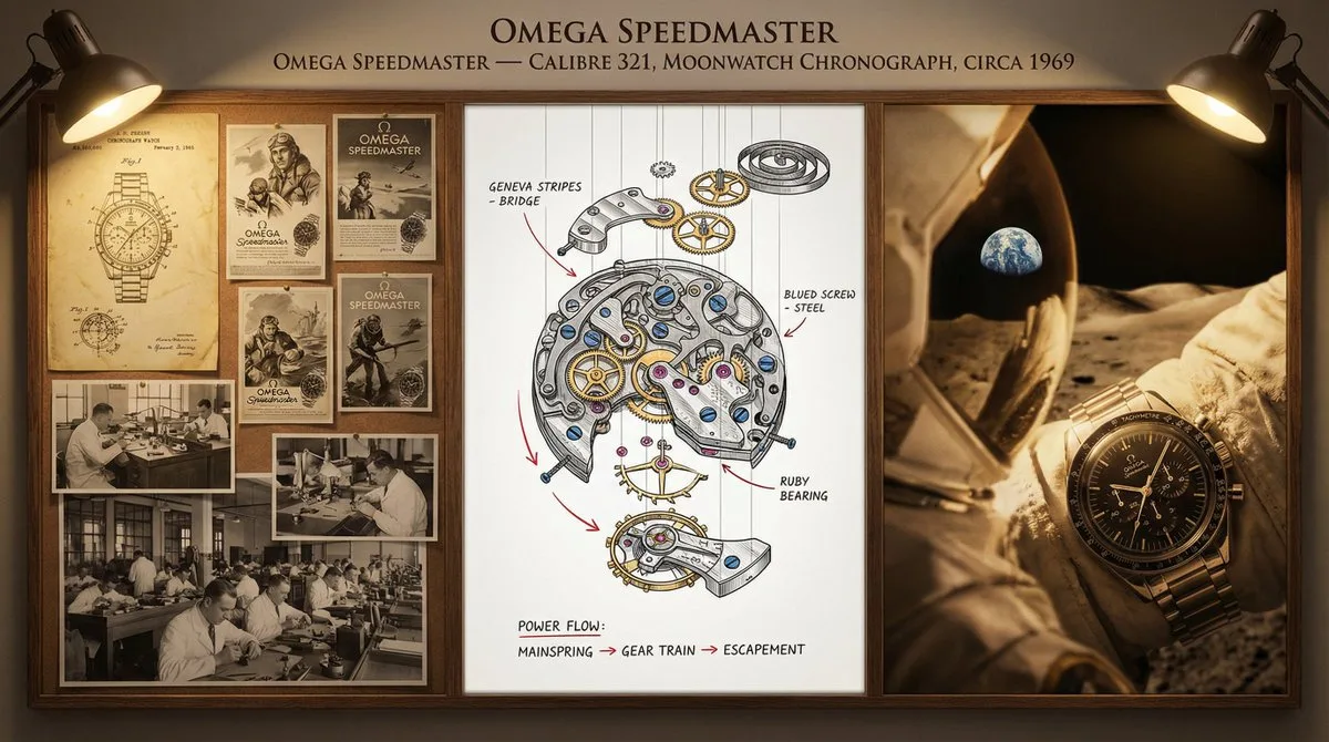 Infographic / Edu Visual - Watchmaker's Documentation Board (Exploded View)