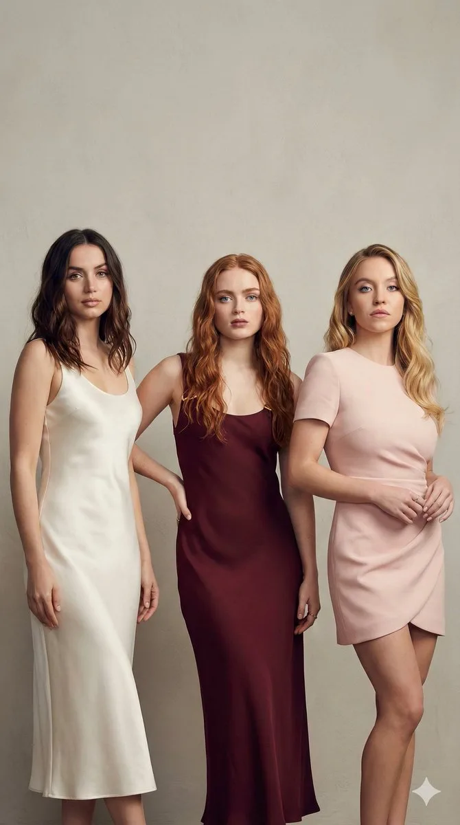 Product Marketing - Luxury Editorial Portrait of Three Actresses