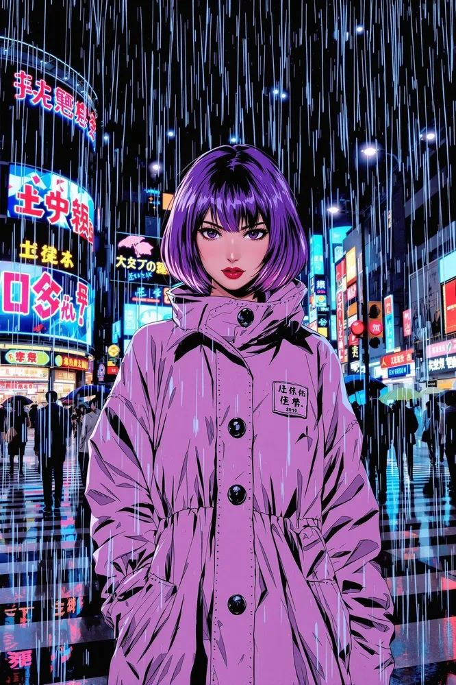 Vintage 90s Anime Style Image Of A Stunning