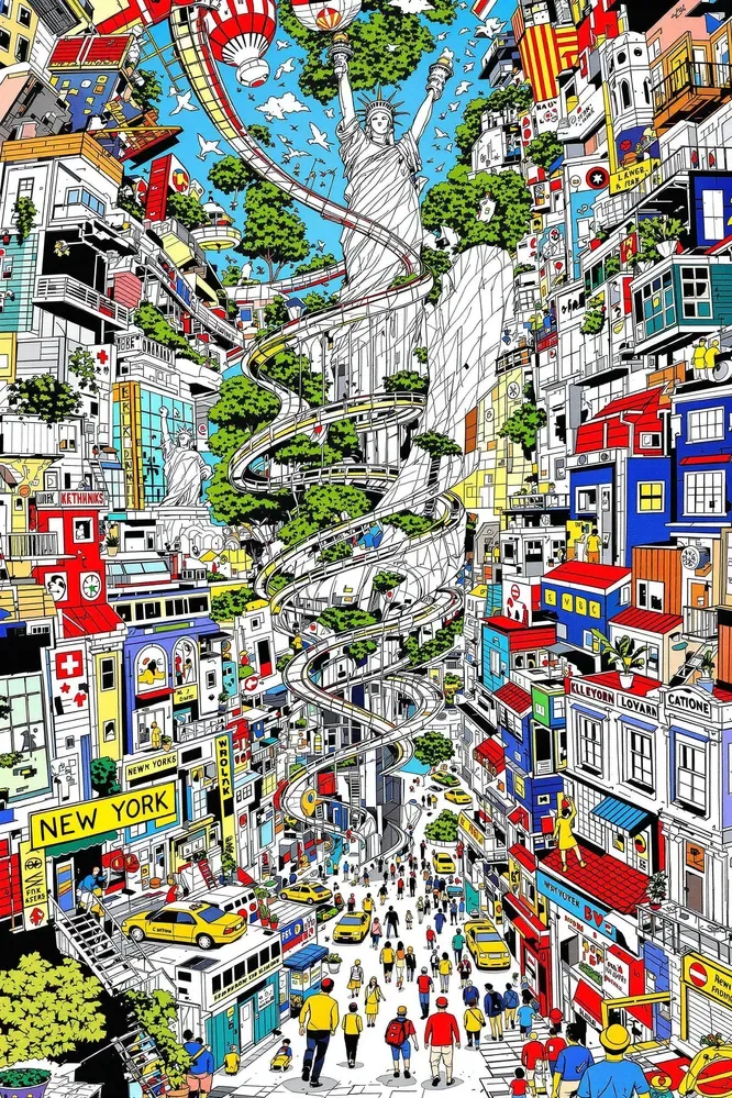 A Chaotic Illustration Of Nyc