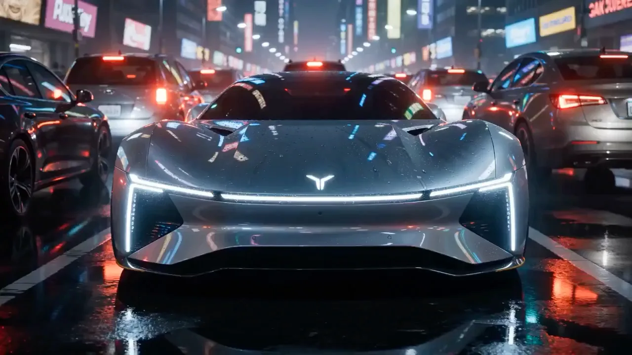 Seedance2 Cyberpunk Flying Car Future