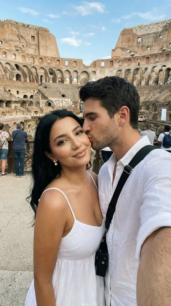 Social Media Post - Photoreal Cinematic Travel Editorial in the Colosseum