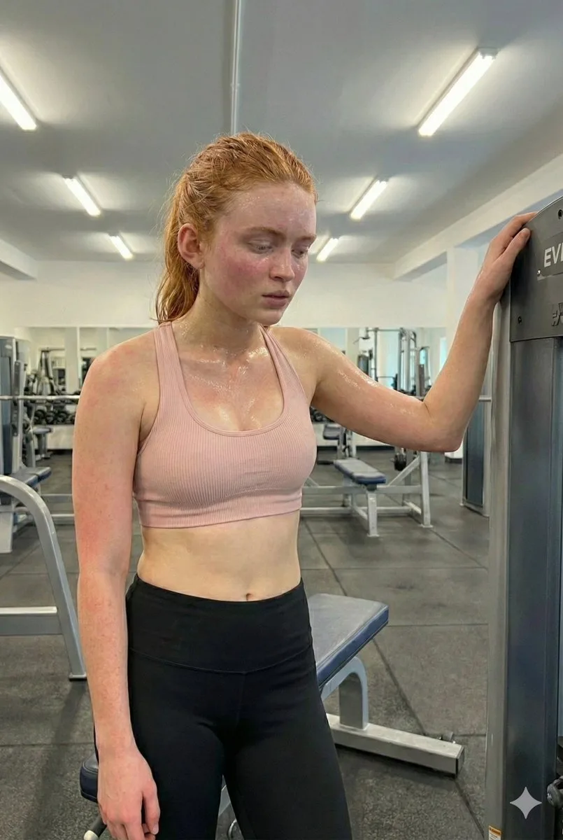 Profile / Avatar - Photorealistic Post-Workout Selfie of Sadie Sink